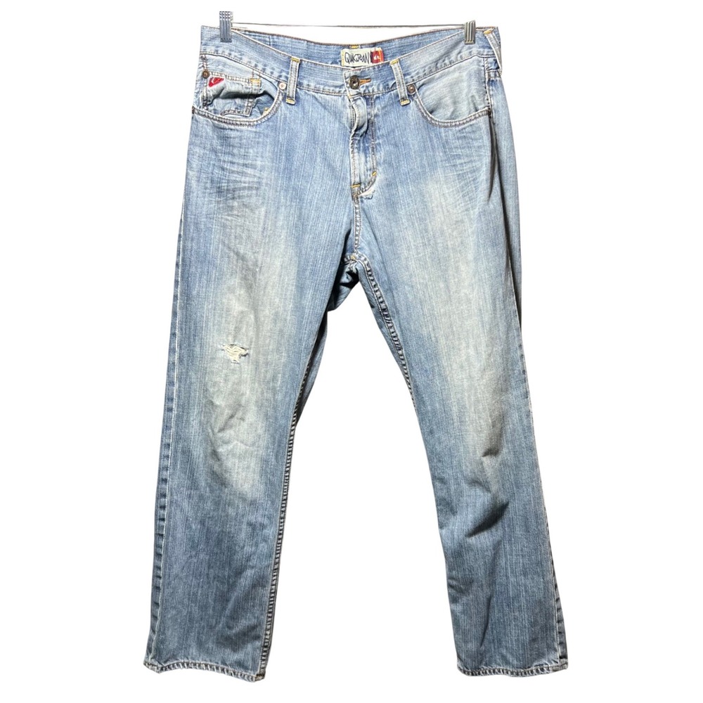 Vintage Y2K Quiksilver QuikJean Relaxed Fit Blue Denim Jeans Mens 35 Worn